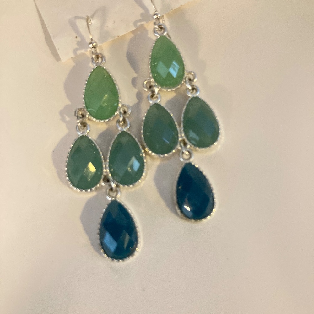 Green Chandelier Earrings